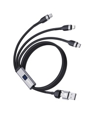 SUPERV 5-IN-1Fast Charging Cable 100W(Lightning + Micro USB +Type-C) 1.2M Cable - Black