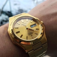 Seiko 5 21 Jewels Expensive SNKKAI Automatic Hand Movement Day & Date All Gold Stainless Steel Watch