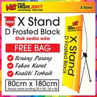 X Stand Bunting Stand Streamer Stand Display Kahwin Event D Frosted Black (Stok sedia ada)