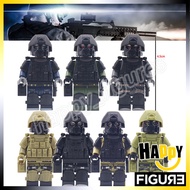 PJ20 Minifigure Vest Backpack Belt Explosion-proof Equipment Military Ghost SWAT Set DIY Building Blocks Kids Toy Gift