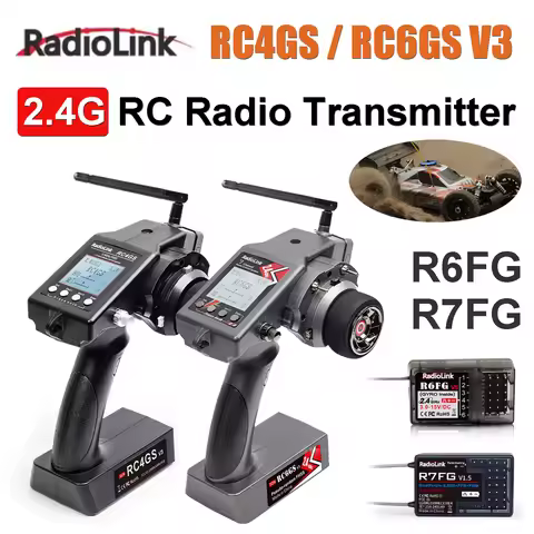RadioLink RC4GS / RC6GS V3 2.4G 6CH 7CH RC Radio Transmitter with R7FG R6FG Gyro Receiver Upgraded R