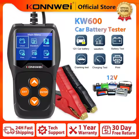 KONNWEI KW600 Professional Car Battery Tester 12V Battery Health Monitoring Cranking Charging Test T