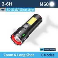 [8000LM] SMILING SHARK High Lumen Flashlight LED Rechargeable Torch Light M6 COB Side Light 6Mode Ty