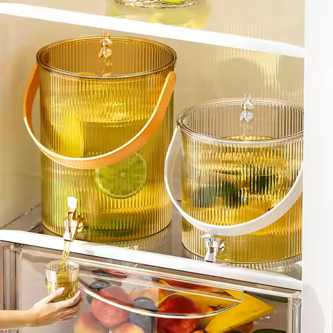 3.5/5L Cold Water Pitcher Beverage Dispenser with Faucet Cold Kettle with Faucet Fruit Tea Beverage 