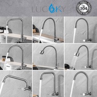 304Stainless Steel Kitchen High Quality Faucet Wall Counter Mount Sink Tap Lavatory Basin Faucet
