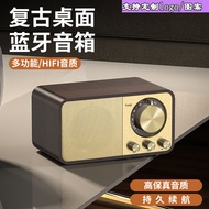 Rumah Retro Kreatif Kayu Bluetooth Pembesar Suara Subwufer Stereo Slot Kad Radio Audio Bluetooth JY-