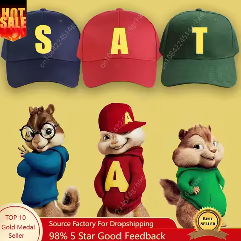 Alvin and The Chipmunks 2025 Fashion Unisex Casual Baseball Cap Alvin Chipmunk Halloween Cartoon Cap