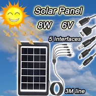 Polycrystalline Silicon Solar Panel 8W 6V Solar Panel with Stand Waterproof Multiple Charging Inputs