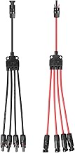 TCEUMIK Solar Panel Y Branch Connectors 1 Pair of 1 to 4 Parallel Connectors 1000V 30A Cable Wire Pl
