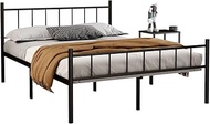 NEW JETO Full Size Platform Bed Frame-Heavy Duty Steel Slats Support King Bed Frame, Metal Bed Frame Sturdy Footbed Storage Space Under The Bed, Suitable for Bedroom, Dormitory, Hotel