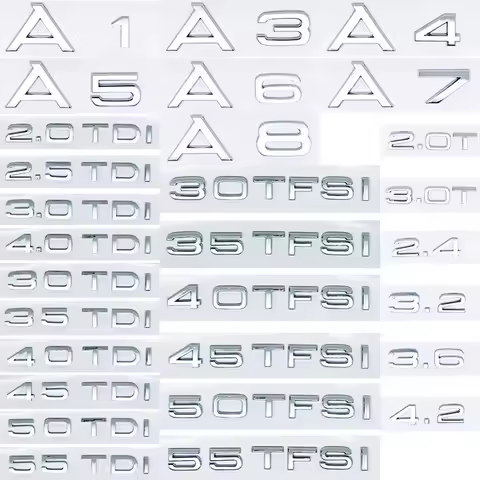 Car Trunk Sticker 3D ABS 2.0 2.5 3.0 4.0 5.0TDI 30 35 40 45 50 55 TFSI TDI For AUDI Sline A1 A3 A4 A