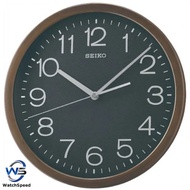 Seiko Clock QXA808A QXA808 Decorator Brown Marble Casing Black Dial Analog Quiet Sweep Silent Movement Wall Clock
