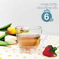 Glass Tea Coffee Cup 240 ml. Size: Width 3 Inches Height 3 Pack Of 6 Per Dozen Clear Water
