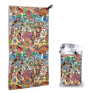 【In stock】 Kawaii Tokidoki Microfiber Beach Towel Print Quick Dry Towel 16x31.5in Pefect for Adults, Travel, Gym, Camping, Pool, Yoga, Outdoor and Picnic