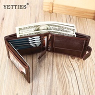 YETTIES Men's Wallet Genuine Leather Card Holder Wallet for Men