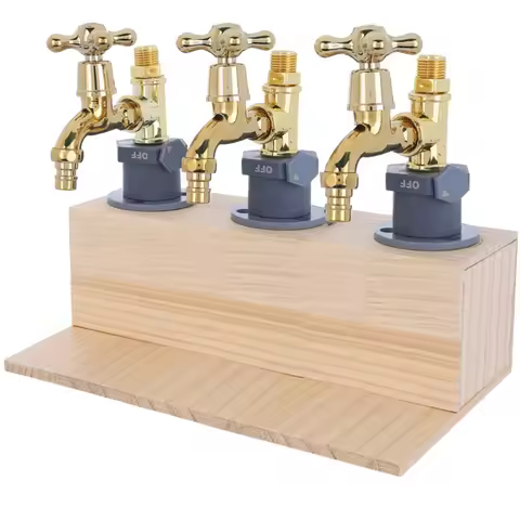 Wooden Whiskey Liquor Dispenser Faucet Shaped Shot Dispenser Beverage Whiskey Holder for Bottle Home