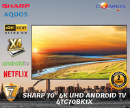 Sharp 70-Inch 4K Ultra HD Android TV 4TC70BK1X with On Site Warranty