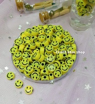 ลูกปัดยิ้ม Smile ลูกปัดสีเหลือง ลูกปัดทำสายคล้องแมส DIY handmade