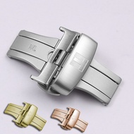 316L S/S Brushed Butterfly Deployment Clasp 18Mm 20Mm 22Mm Double Push Watch Buckle For Tissot Omega