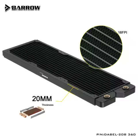 Barrow Radiator Dabel-20b 20mm Thick Copper G1/4" Thread White/black For 12cm Fan 240/360MM Computer