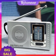 Mini Radio Telescopic Antenna Music Player Elder FM AM Radio Built-in Speaker