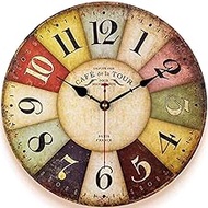 Vintage Roman Numerals Wall Clocks,Silent Non Ticking Decorative Clocks,for Dinning Living Room,Antique Country Home Decor Clocks,Battery Operated