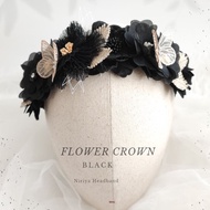 Flower Crown Black Black Baby Headband Baby Headband Flower Crown Headband Children's Headband