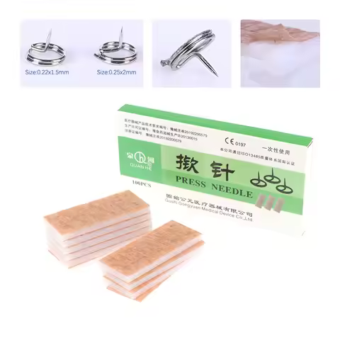 100Pcs/box Multi-Condition Ear Seed Acupressure Kit Disposable Press Needle Ear Seeds Acupuncture Va