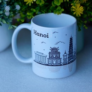 Hanoi ceramic cup 1, Ceramic cup printed with Hanoi symbol 1, Hanoi travel Mugs1