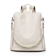 4‑Way Carry Light Canvas Women Backpack 12L Simple Solid School Bag Waterproof Convertible Crossbody