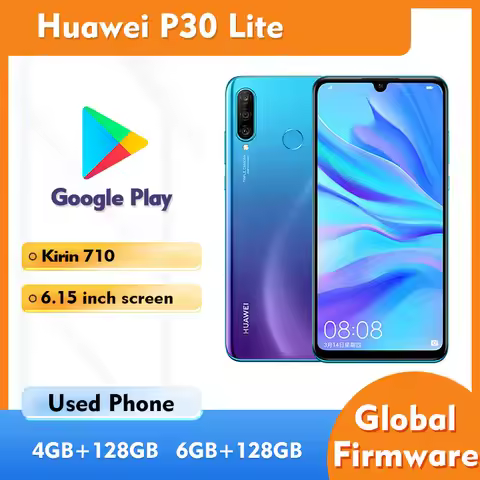 Huawei P30 Lite 4G 4GB 6GB RAM 128GB ROM Smartphone Android 6.15 inches 1920x1080px 3240mAh Used Pho