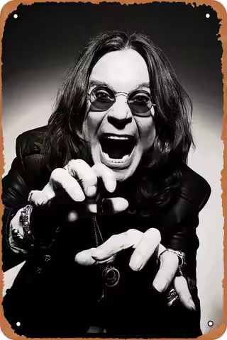 Rock Musician Ozzy Osbourne Poster Tin Sign Retro Metal Sign for Cafe Bar Man Cave Office Home Wall 
