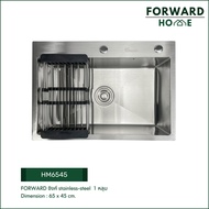 Forward ซิงค์ล้างจานสแตนเลส อ่างล้างจานสแตนเลส 1หลุม ขนาด65x45ซม stainless steel sink รุ่น HM6545