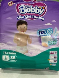 [Combo 2 gói/ tặng khăn ướt] Tã quần bobby mới siêu khô thoáng/ gói lớn tiết kiệm size M96/ L88/ XL7