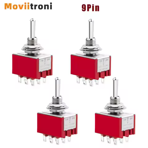 4pcs 9 Pin Toggle Switch 2 Position 3PDT Miniature Mts-302 ON/ON 6A 125V 3A 250V For Car Dash Dashbo