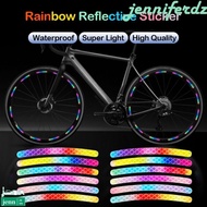 JENNIFERDZ Laser Glow-in-the-dark Sticker, Rainbow Reflective Laser Glow Rainbow Reflective Sticker, Rim Sticker Rainbow Luminous Laser Bicycle Reflective Sticker Balance Car