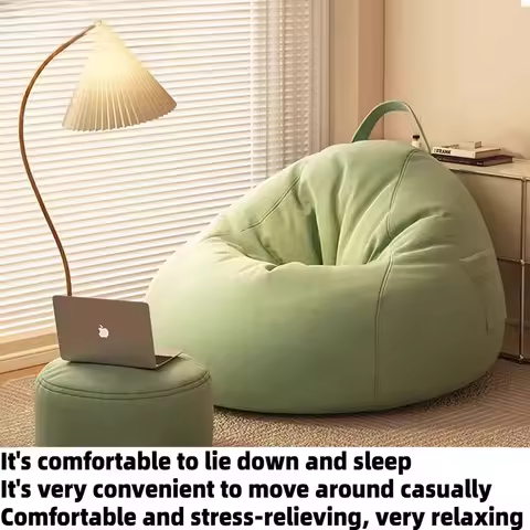 Lazy Living Room Sofa Bean Bag Bedroom Tatami Balcony Bedroom Seating Green 1-person Puff Single Bon