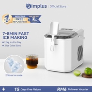 Simplus Portable Electric Auto Bullet Ice Maker (12kg/24H) 6Min Fast Icing 2 Size 60 Ice Cubes withi