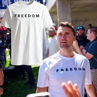 Baju T Grafik Charlie Kirk Freedom Keadilan untuk Pakaian Lelaki Baju Uniseks Charlie Kirk
