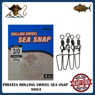 PIRATES Rolling Swivel With Sea Snap 8863 / Swivel Snap