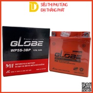 Bình ắc quy khô GLOBE WP5S-3BP 12V-6Ah ắc quy xe máy DREAM/ WAVE/ SIRIUS...