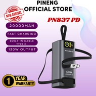 New model 130w  Pineng PN-837PD 20000mAh QC 3.0 / PD 3.0 Power Bank Quick Charge  built in cable typ