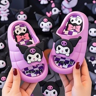 [Babe] Girls Flip-Flops Kuromi Girls Slippers Girls Princess Indoor Outing Home Slippers Cartoon Cut