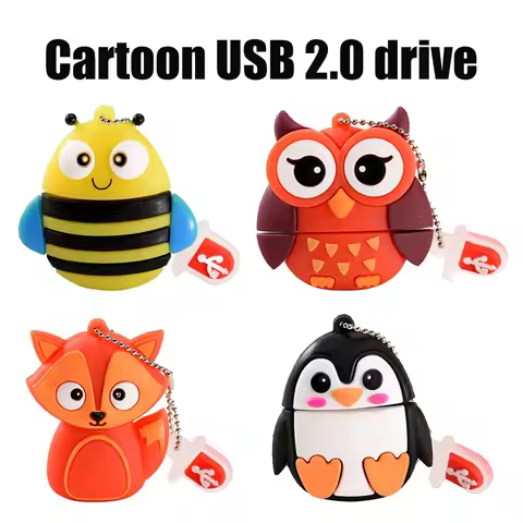 Cartoon Fox Owl 2.0 USB Flash Drives penguin Pen Drive 4/8/16/32/64/128GB waterproof usb flash memor