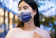 【還可當手鍊、項鍊、眼鏡鍊】飛雪(紫)雪花水晶口罩鍊 女友禮物