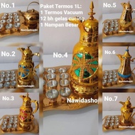 Diskon Kilat Istimewa Paket Termos / Teko Vacuum Arab Emas /Teko Alumunium/ Teko Stainless + Gelas C