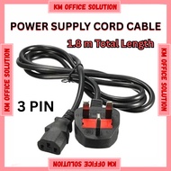 3 Pin UK Plug Laptop and Computer IEC C-13/C-7 Power Cable With Fuse 3 Prongs 1.8 Meter Power Cord