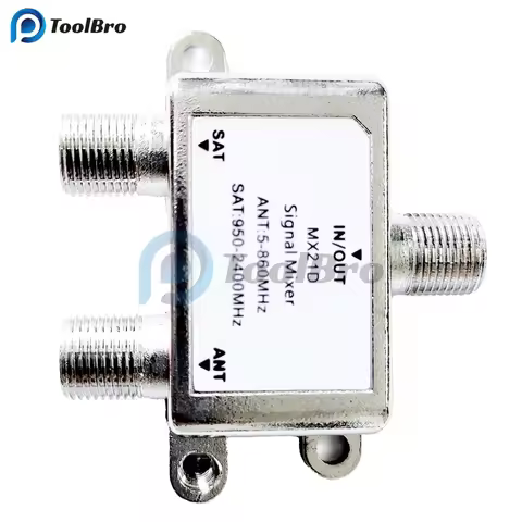 2 in 1 SAT ANT Diplexer MX21D TV Signal Mixer Satellite Splitter ANT 5-880MHz SAT 950-2400MHz