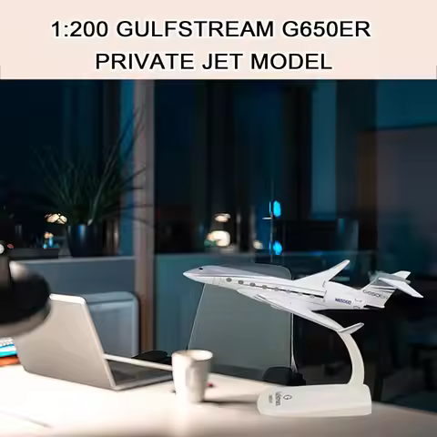 Gulfstream G650ER 1:200 Scale Die-Cast Metal Business Jet G-650 Aircraft Replica Model Premium Colle