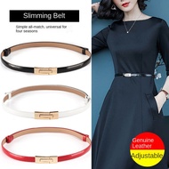 Belt women's decorative dress women's belt fine leather fashion versatile small belt white trouser G